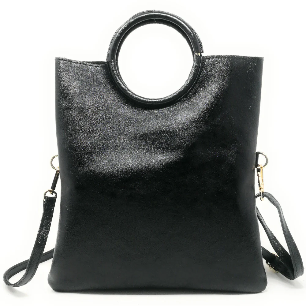 Sac à main en cuir irisé DAM DAM Noir irisé - Image 2