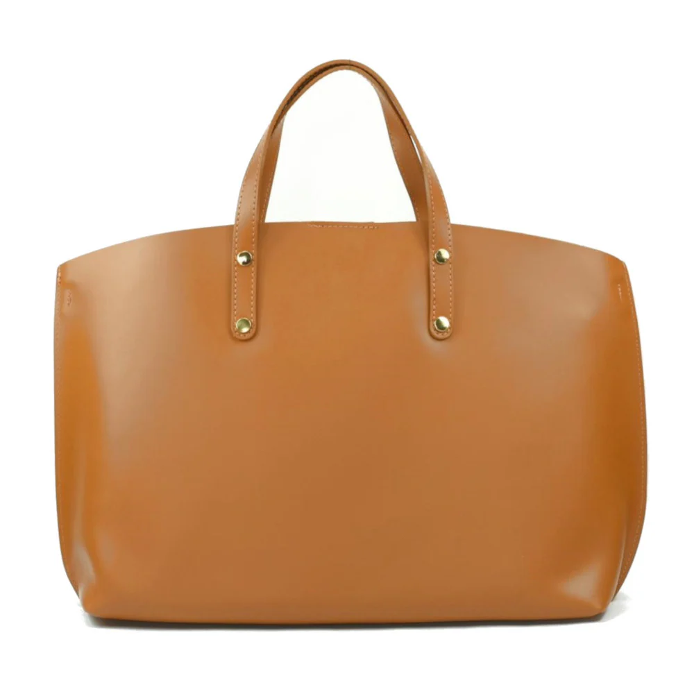 Grand sac à main en cuir glacé CHANTILLY Cognac - Image 2