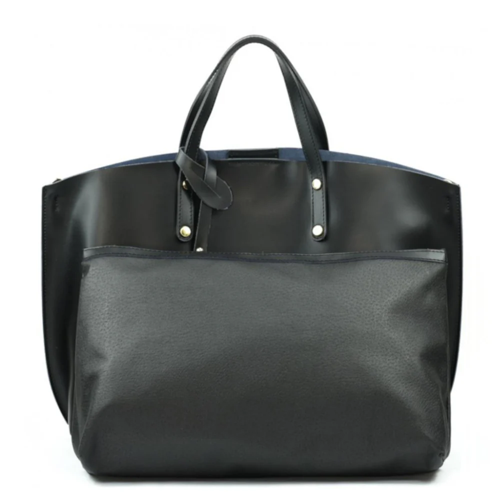 Grand sac à main en cuir glacé CHANTILLY Noir - Image 3