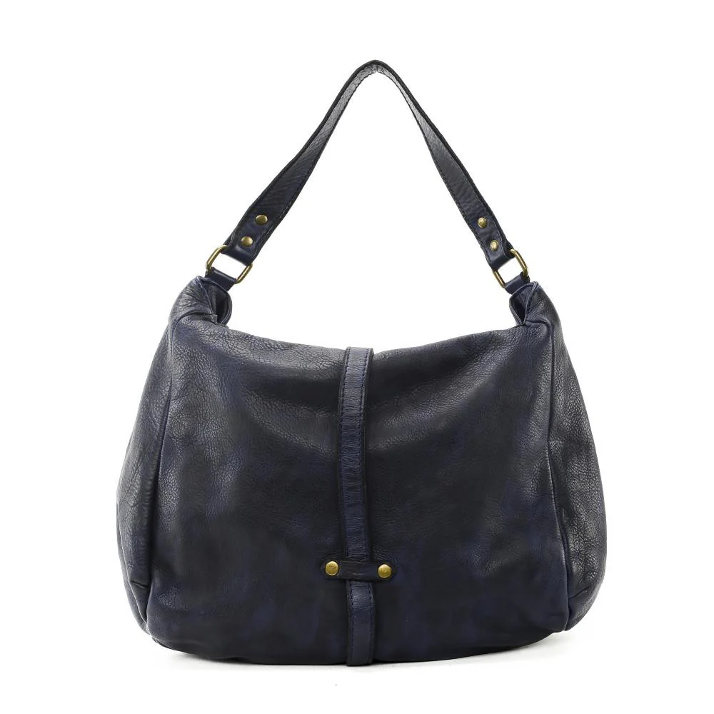 Sac messager en cuir vintage MISS CODY Bleu marine - Image 2