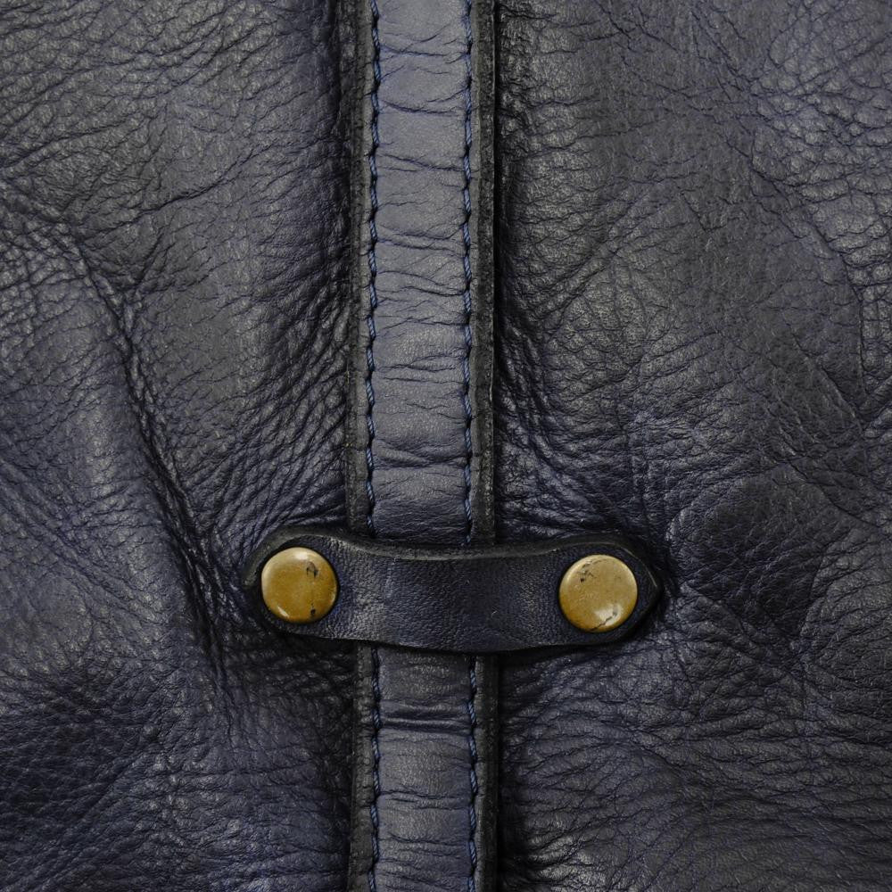 Sac messager en cuir vintage MISS CODY Bleu marine - Image 4