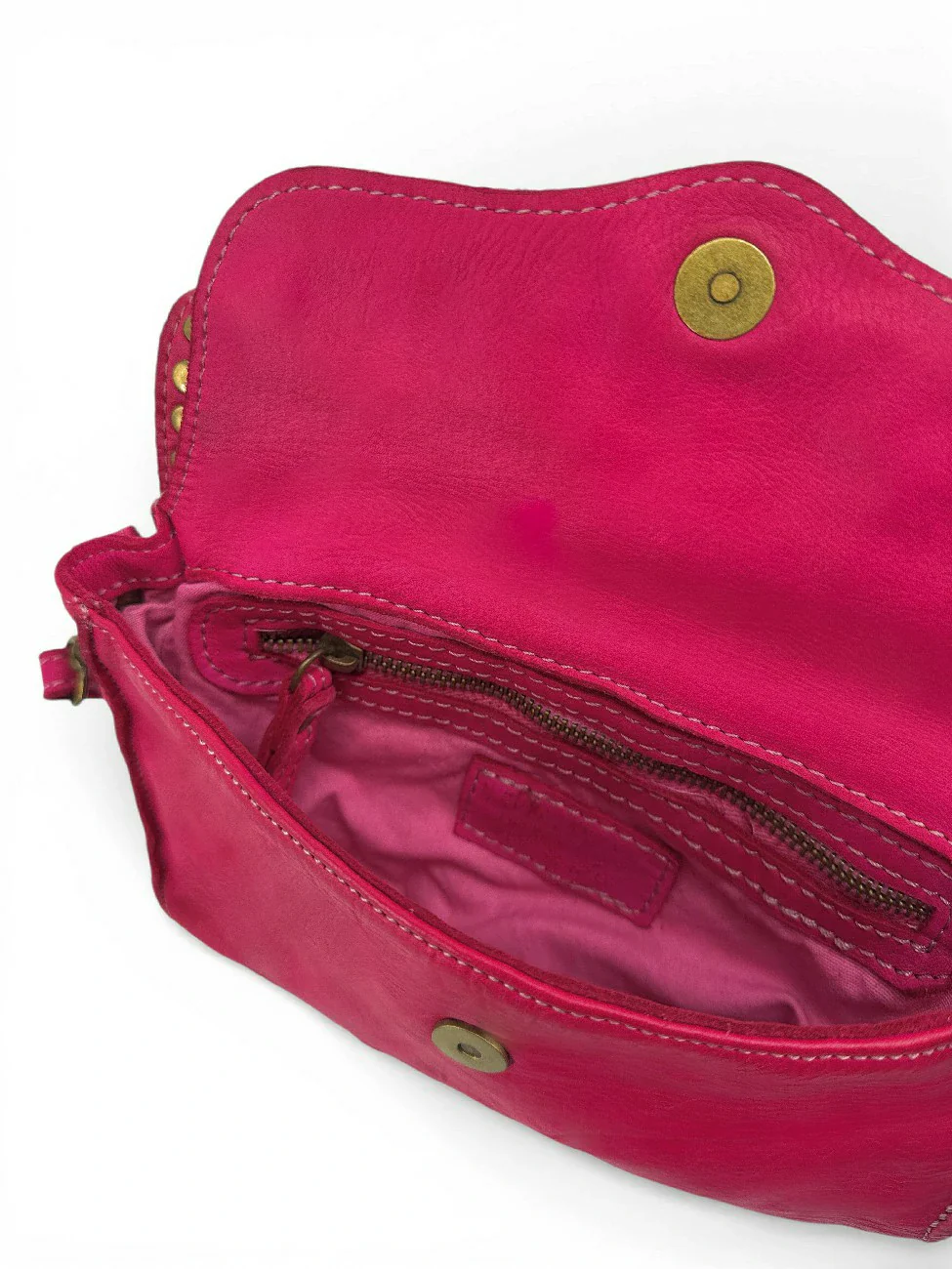 Sac besace à bandoulière en cuir vintage MISS SHAN Rose fuchsia - Image 10