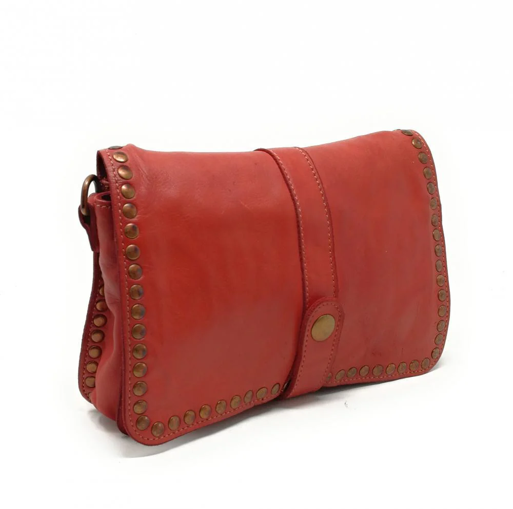 Sac besace à bandoulière en cuir vintage MISS SHAN Rouge garance - Image 2