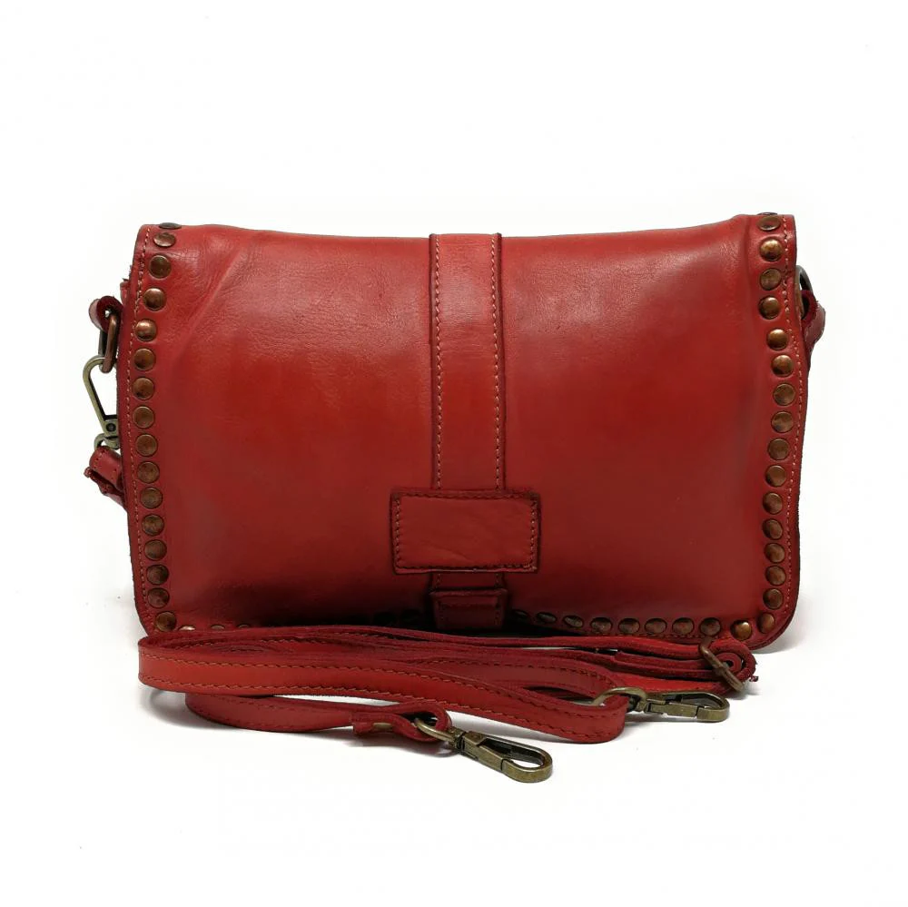 Sac besace à bandoulière en cuir vintage MISS SHAN Rouge garance - Image 4