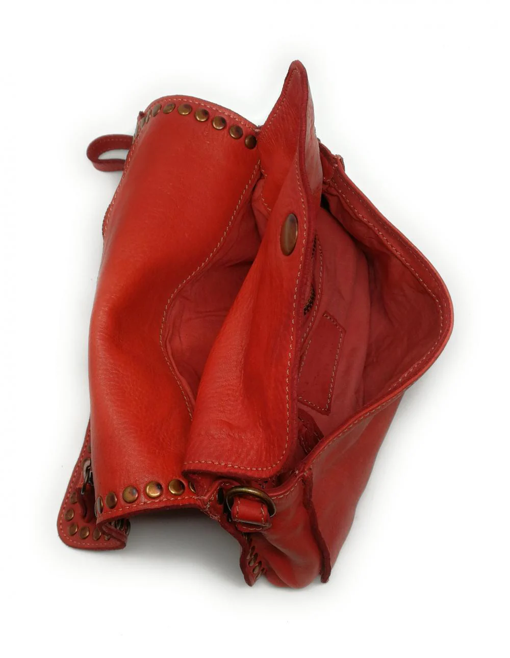 Sac besace à bandoulière en cuir vintage MISS SHAN Rouge garance - Image 5