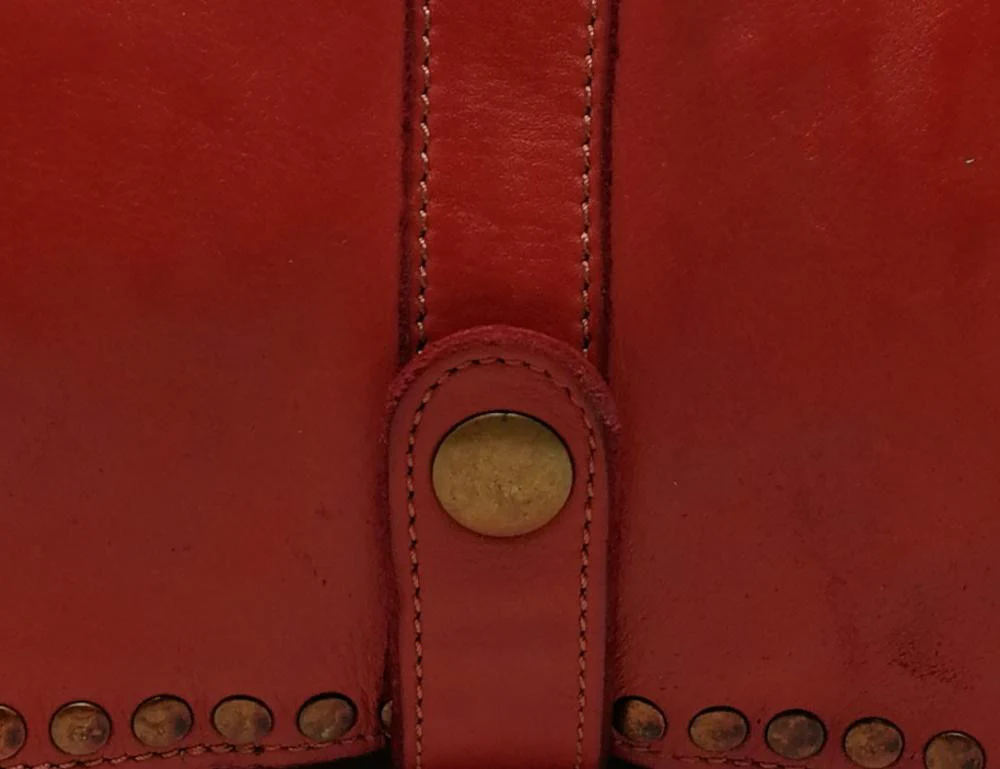 Sac besace à bandoulière en cuir vintage MISS SHAN Rouge garance - Image 6