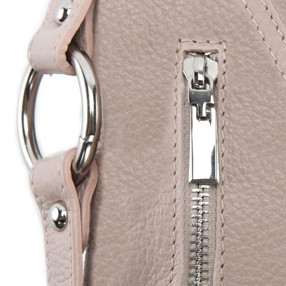 Sac à main en cuir grainé HUIT Rose nude - Image 4