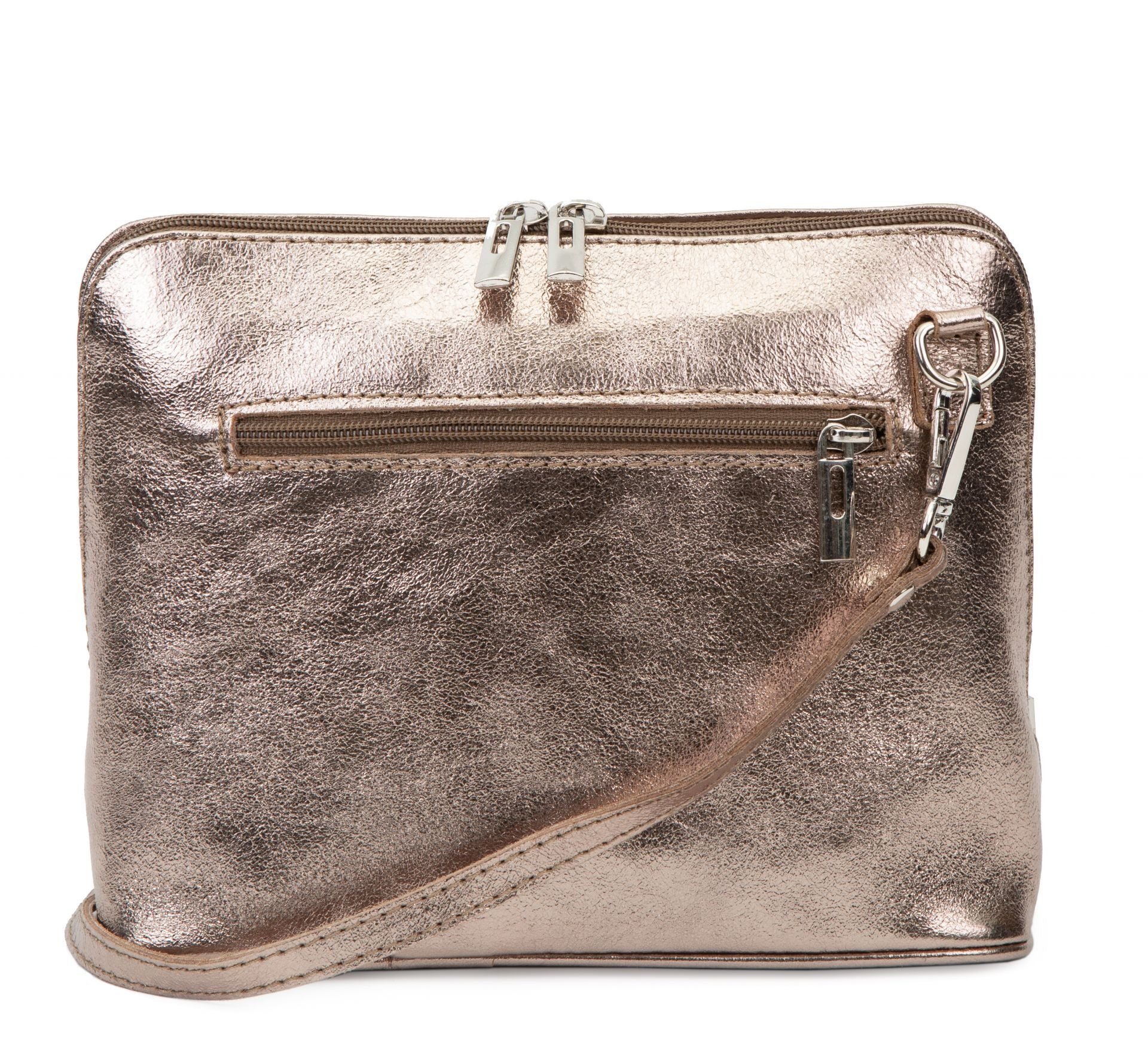 Sac à main en cuir italien métallisé MAMMA MIA Champagne irisé - Image 4