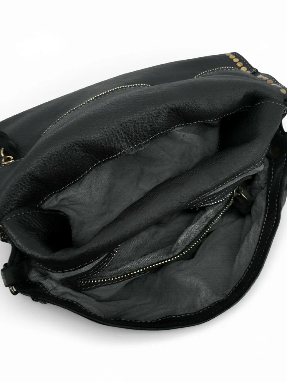 Sac besace à bandoulière en cuir vintage MISS K Noir - Image 9