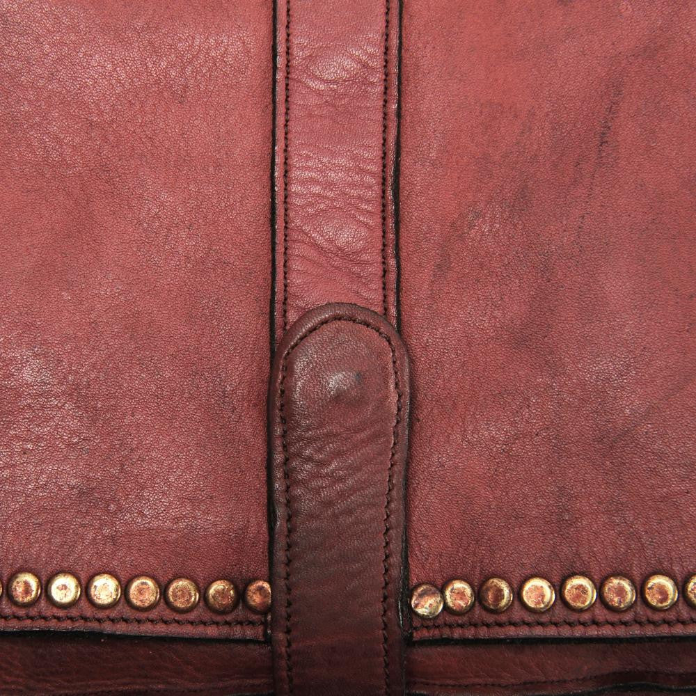 Sac besace à bandoulière en cuir vintage MISS K Rouge bordeaux - Image 4