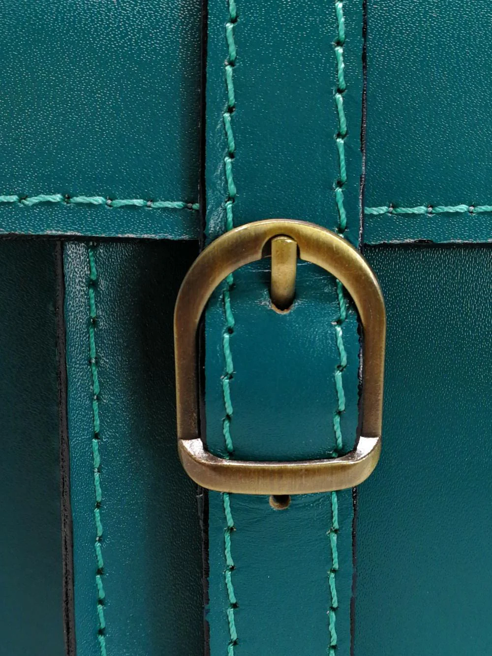 Sac à main en cuir lisse SAND Bleu vert canard - Image 5