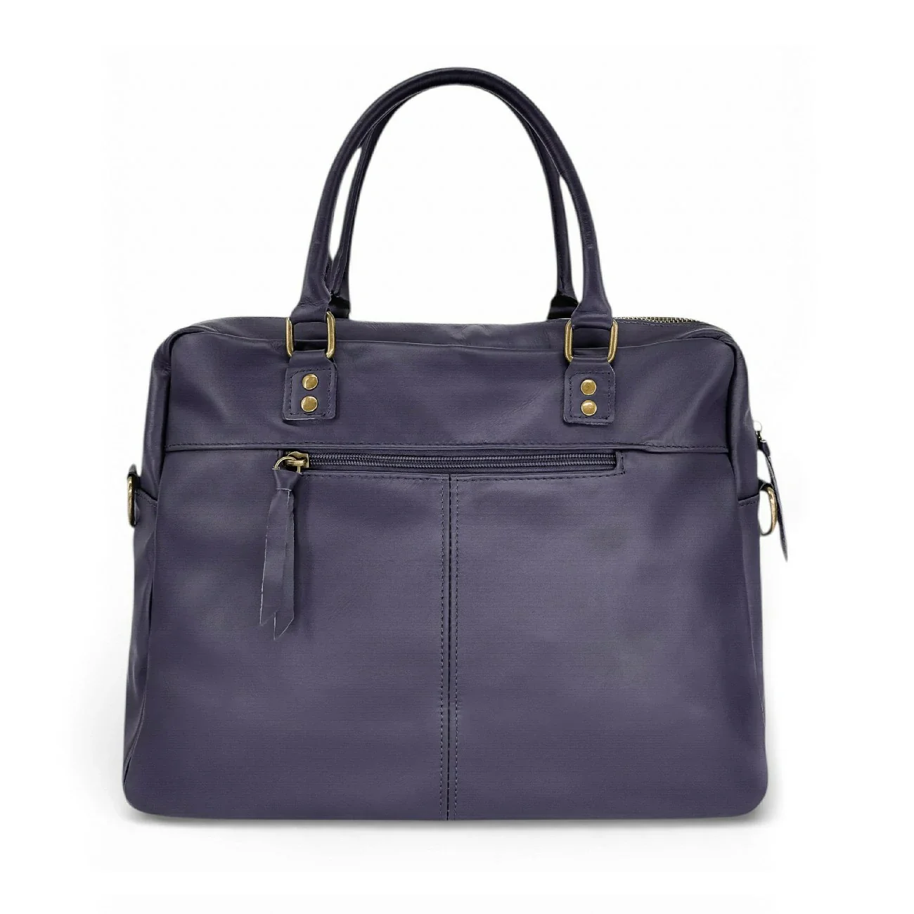 Sac à main en cuir lisse OMB MOSCOU Bleu marine - Image 3