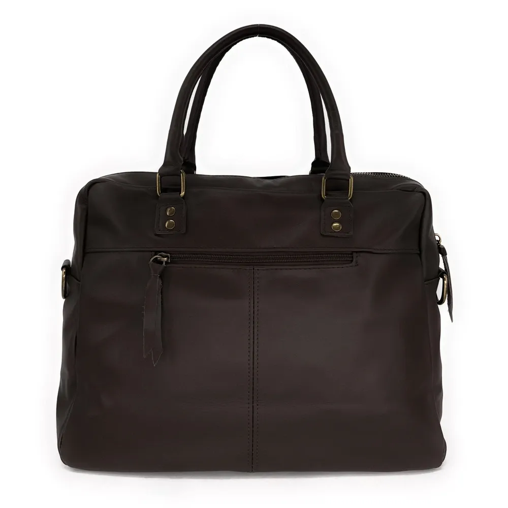 Sac à main en cuir lisse OMB MOSCOU Chocolat - Image 3