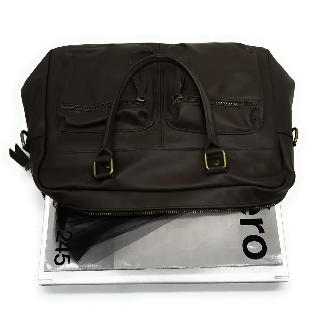 Sac à main en cuir lisse OMB MOSCOU Chocolat - Image 5