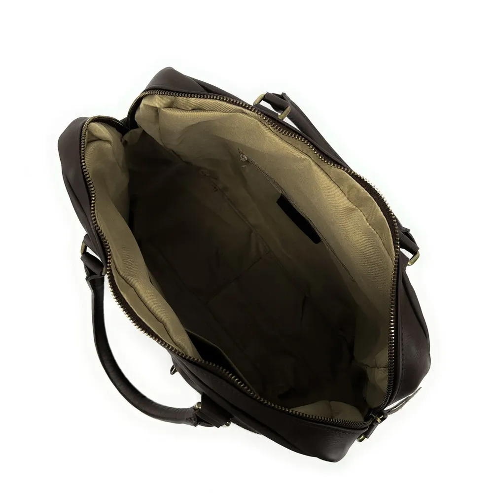 Sac à main en cuir lisse OMB MOSCOU Chocolat - Image 7