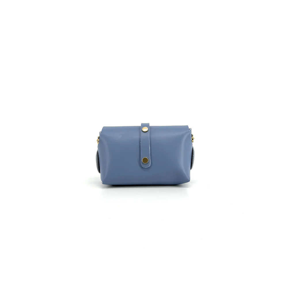 Mini sac à main en cuir lisse CANDY Bleu glacier - Image 5