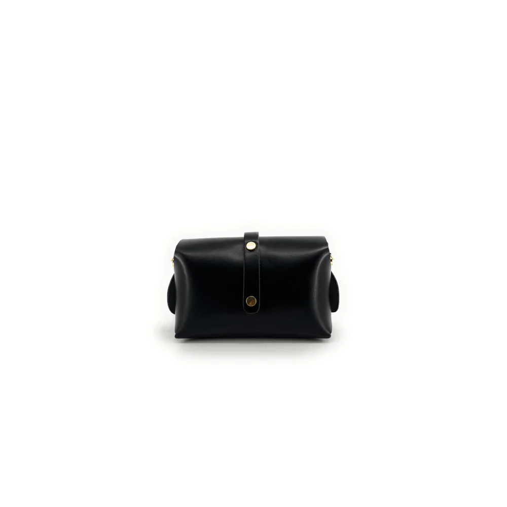 Mini sac à main en cuir lisse CANDY Noir - Image 5