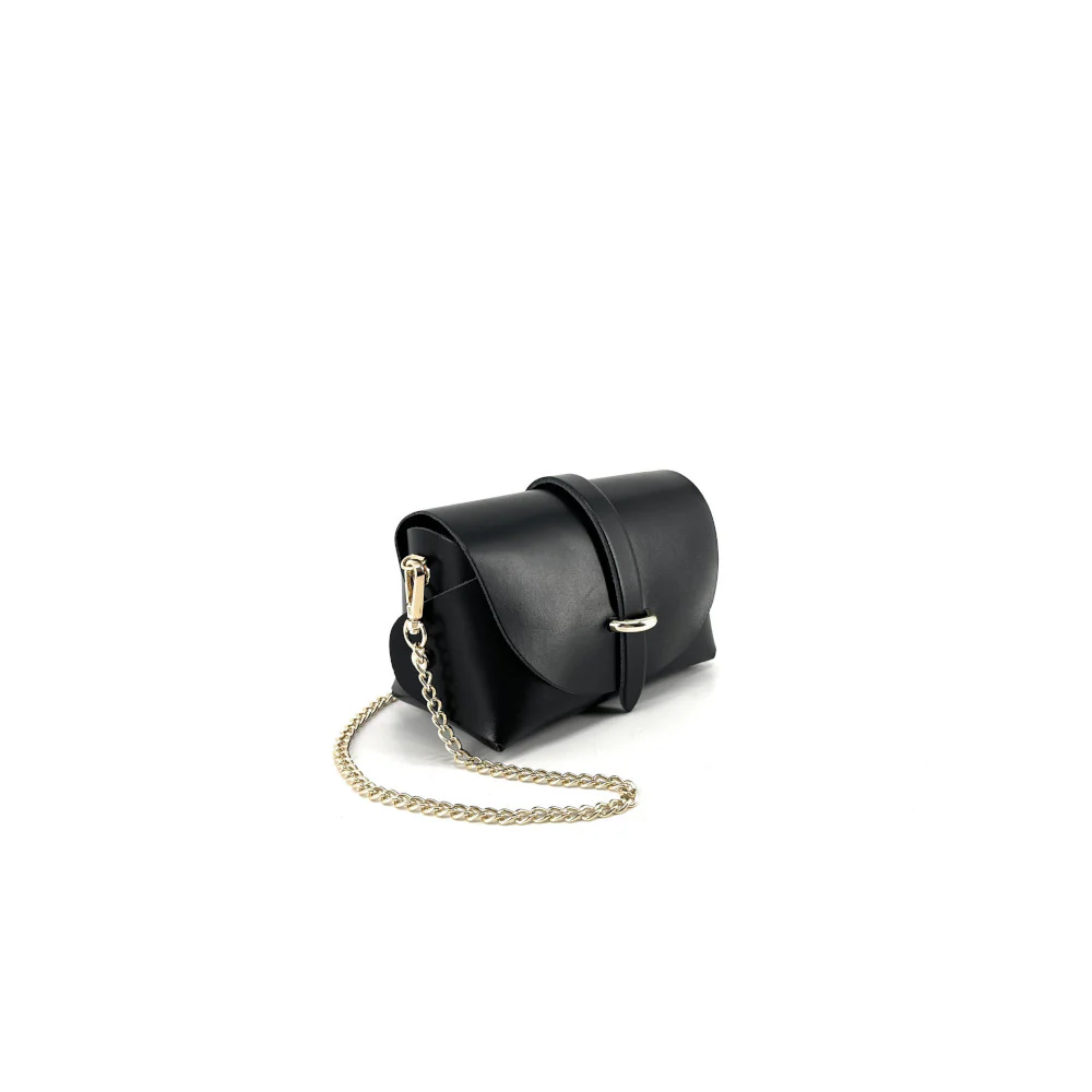 Mini sac à main en cuir lisse CANDY Noir - Image 6