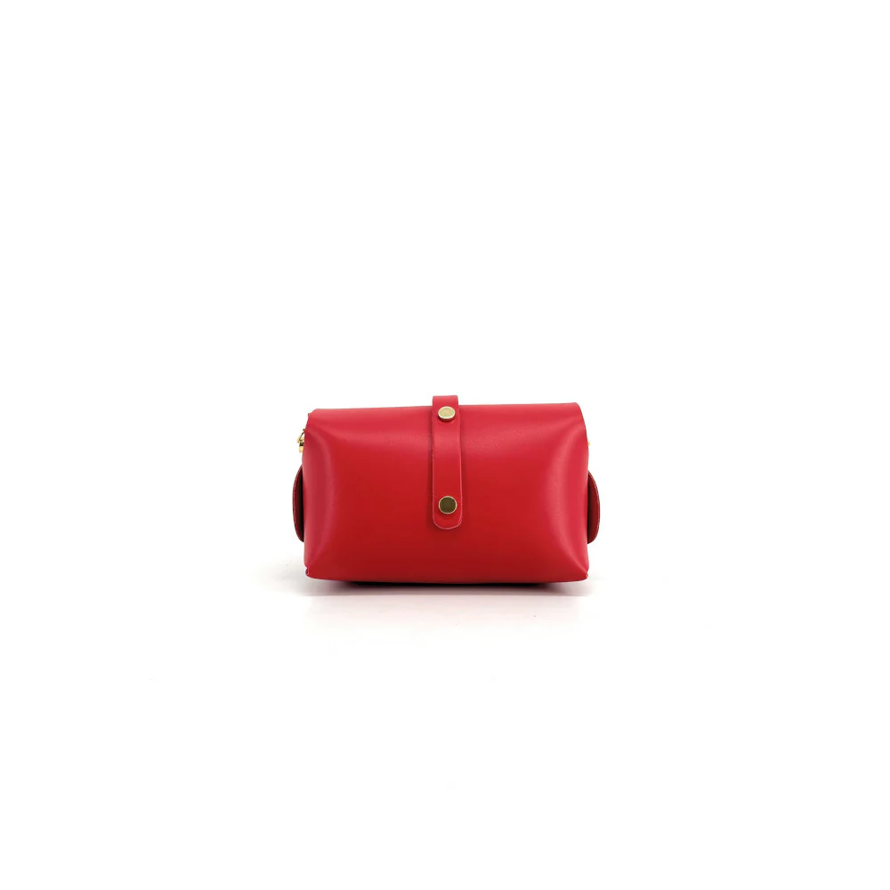 Mini sac à main en cuir lisse CANDY Rouge garance - Image 5