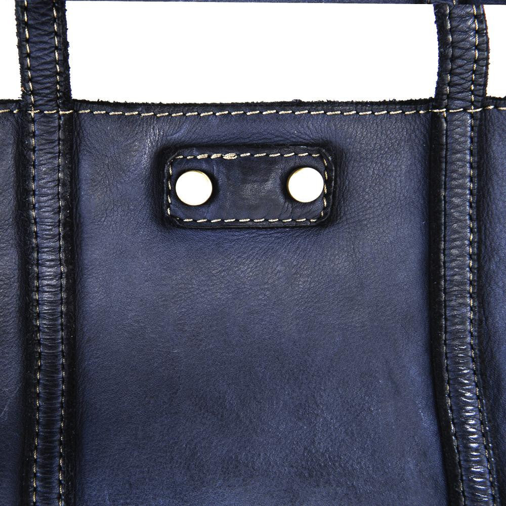 Sac à main en cuir souple vintage MELBOURNE Bleu marine - Image 4