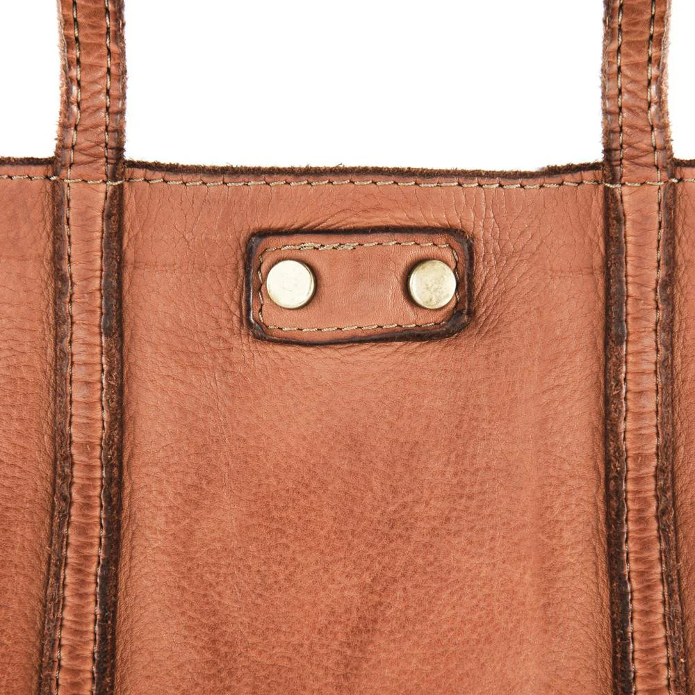 Sac à main en cuir souple vintage MELBOURNE Camel foncé - Image 4