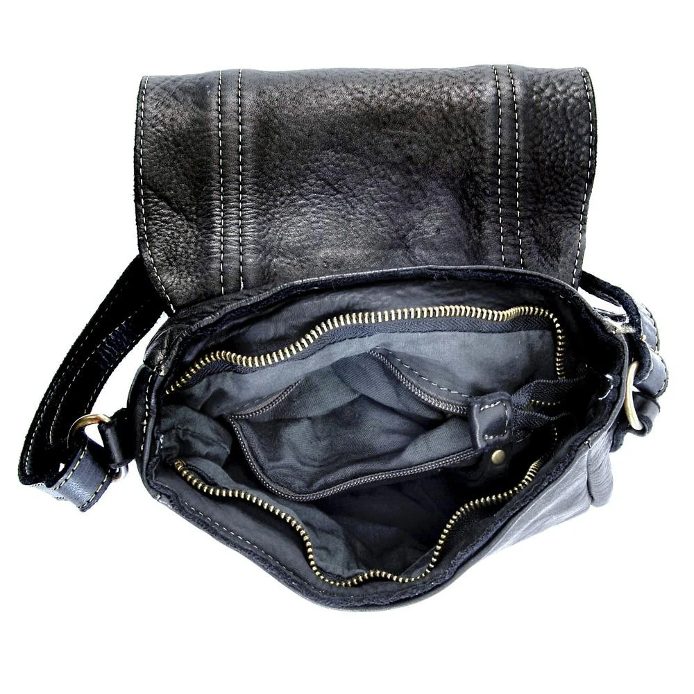 Sac à main en cuir souple vintage MELBOURNE Noir - Image 5