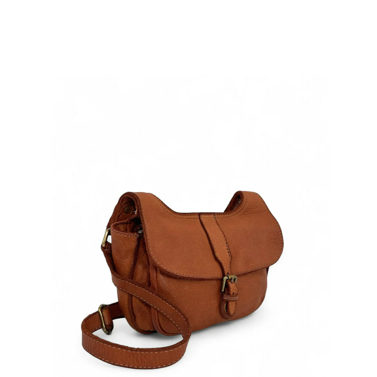 Sac besace en cuir vintage VALLEY Cognac foncé - Image 3