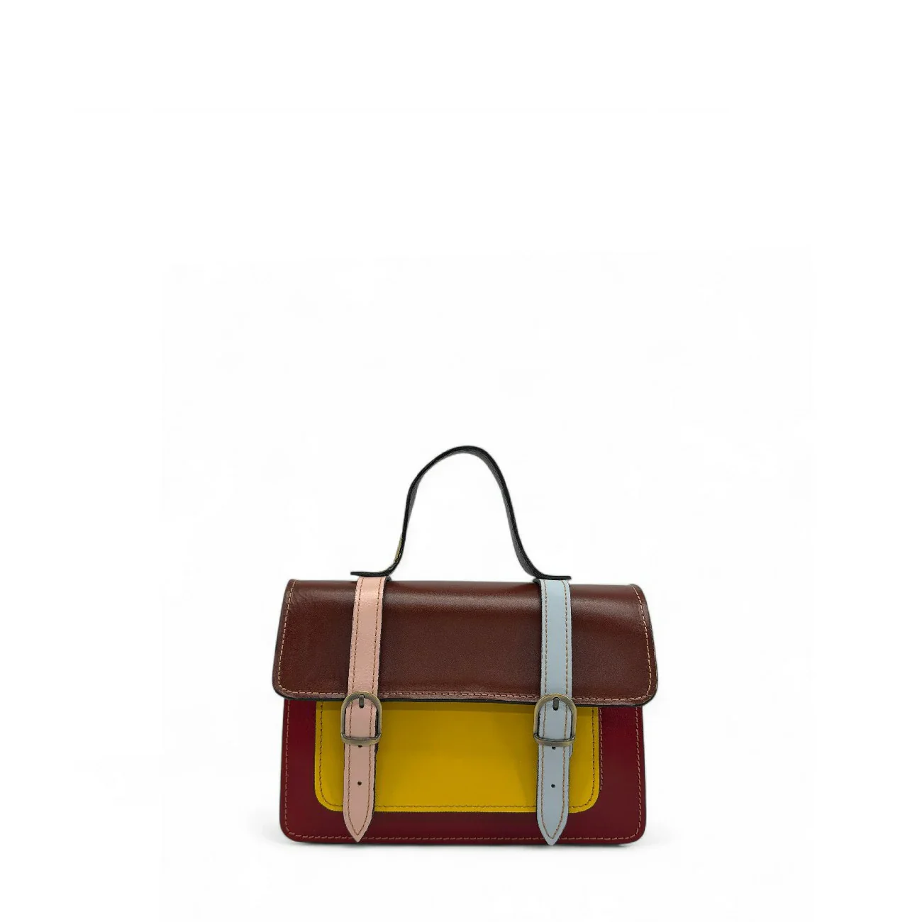 Sac à main en cuir lisse SAND ABSOLU Multicolore 2