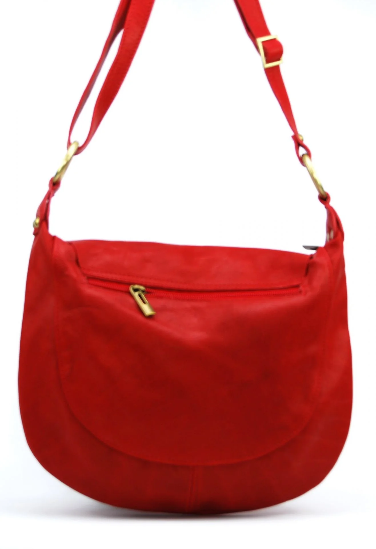 Sac besace en cuir lisse LITTLE PERLA Rouge garance - Image 2