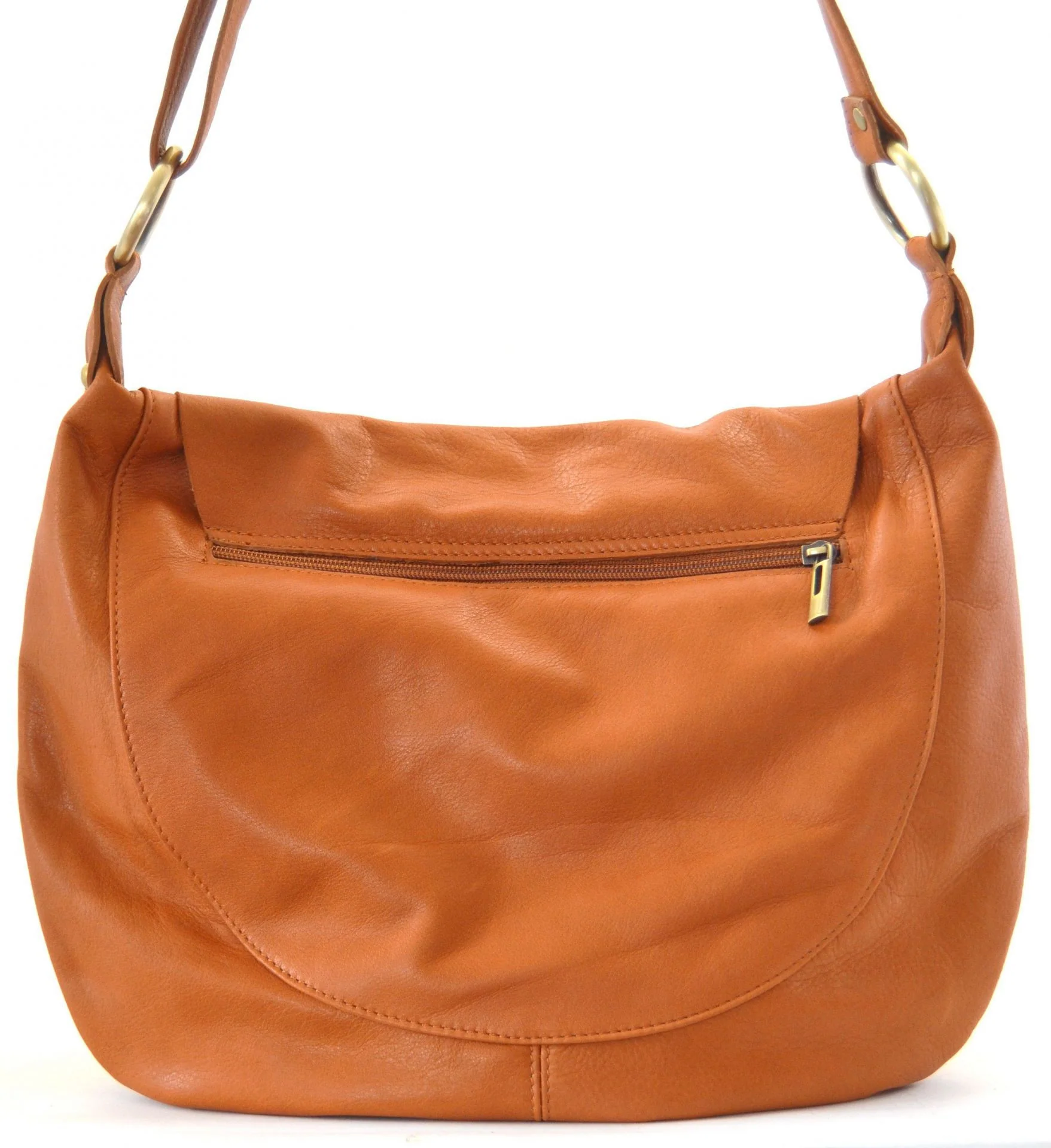 Sac besace en cuir lisse PERLA Cognac - Image 2
