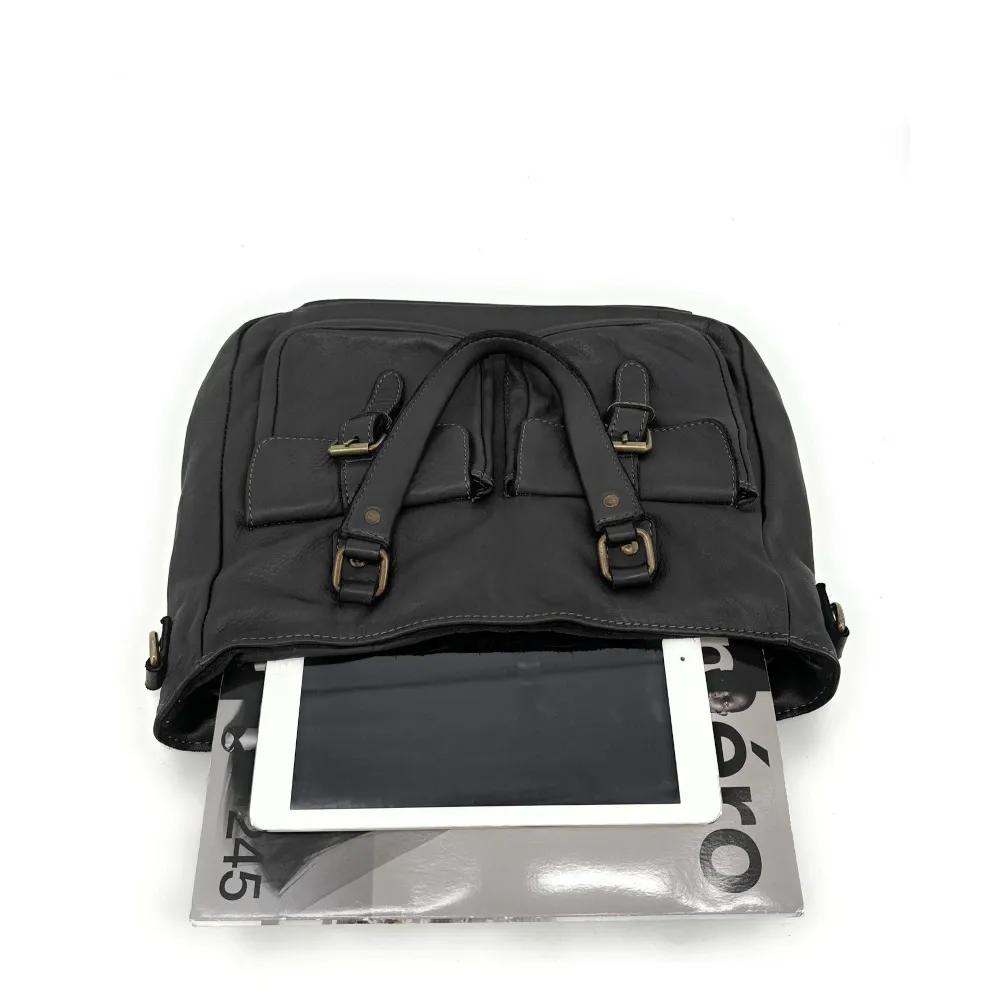 Sac cabas en cuir vintage MISS JENNER Noir - Image 4