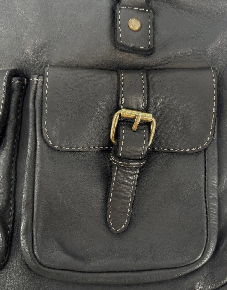 Sac cabas en cuir vintage MISS JENNER Noir - Image 5