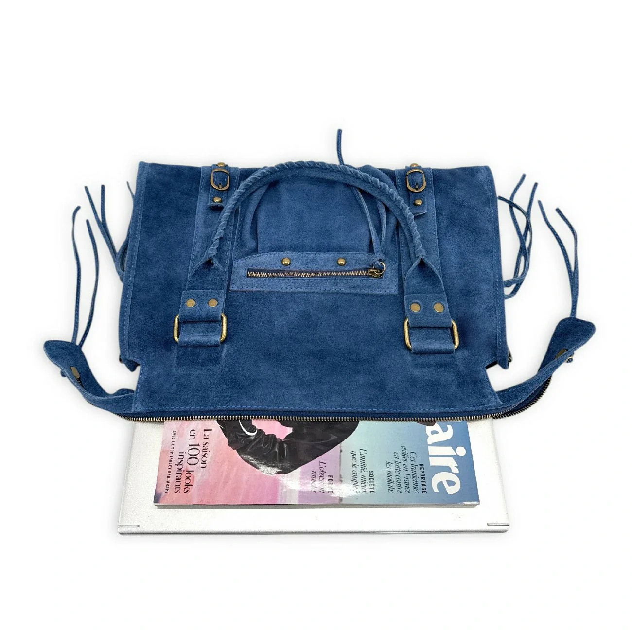 Sac à main en daim STORM SUEDE Bleu cobalt - Image 7
