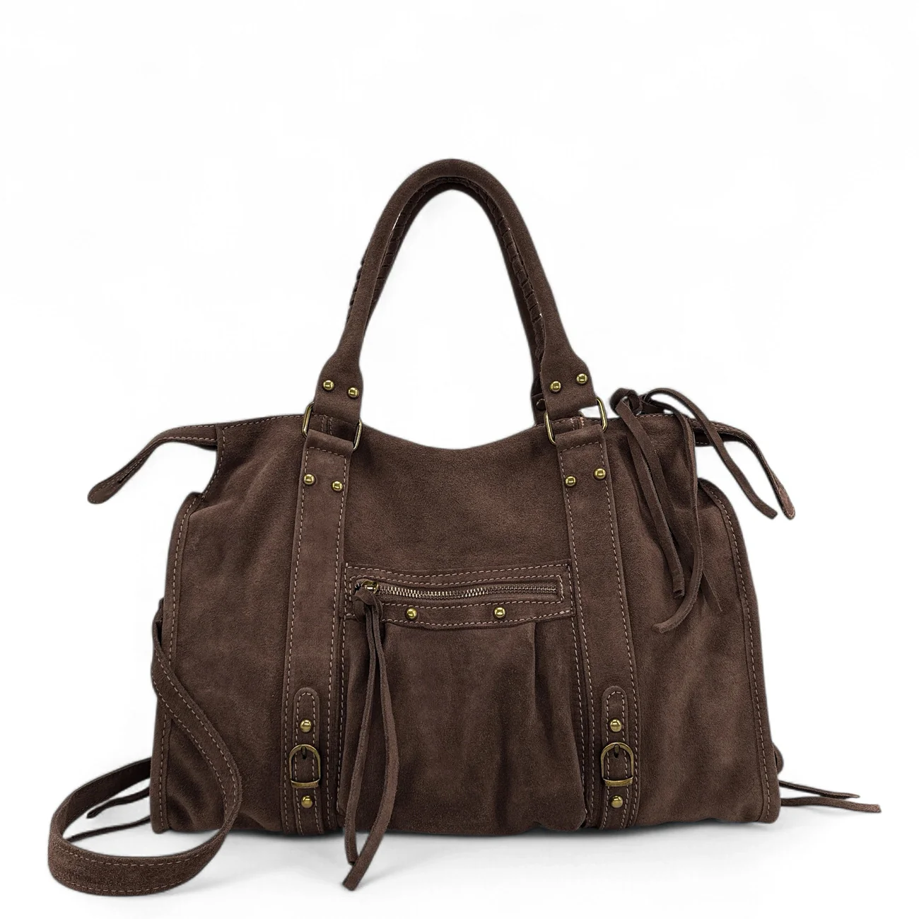 Sac à main en daim STORM SUEDE Chocolat - Image 4