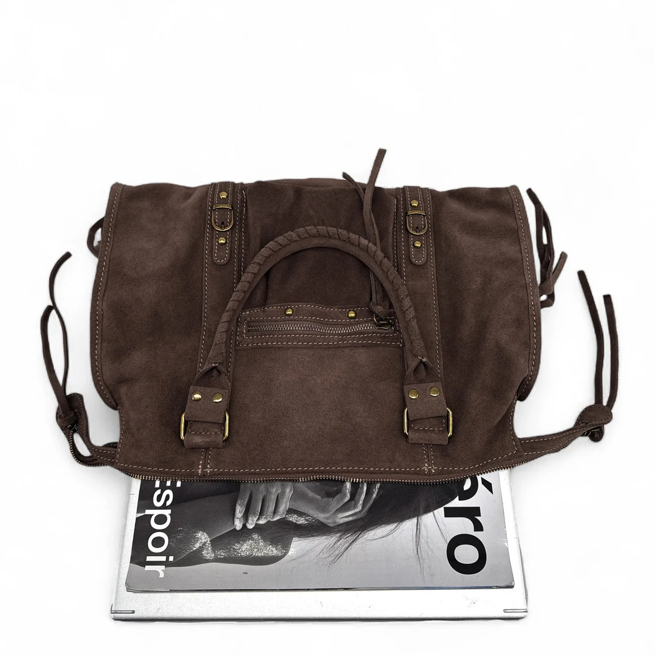 Sac à main en daim STORM SUEDE Chocolat - Image 7