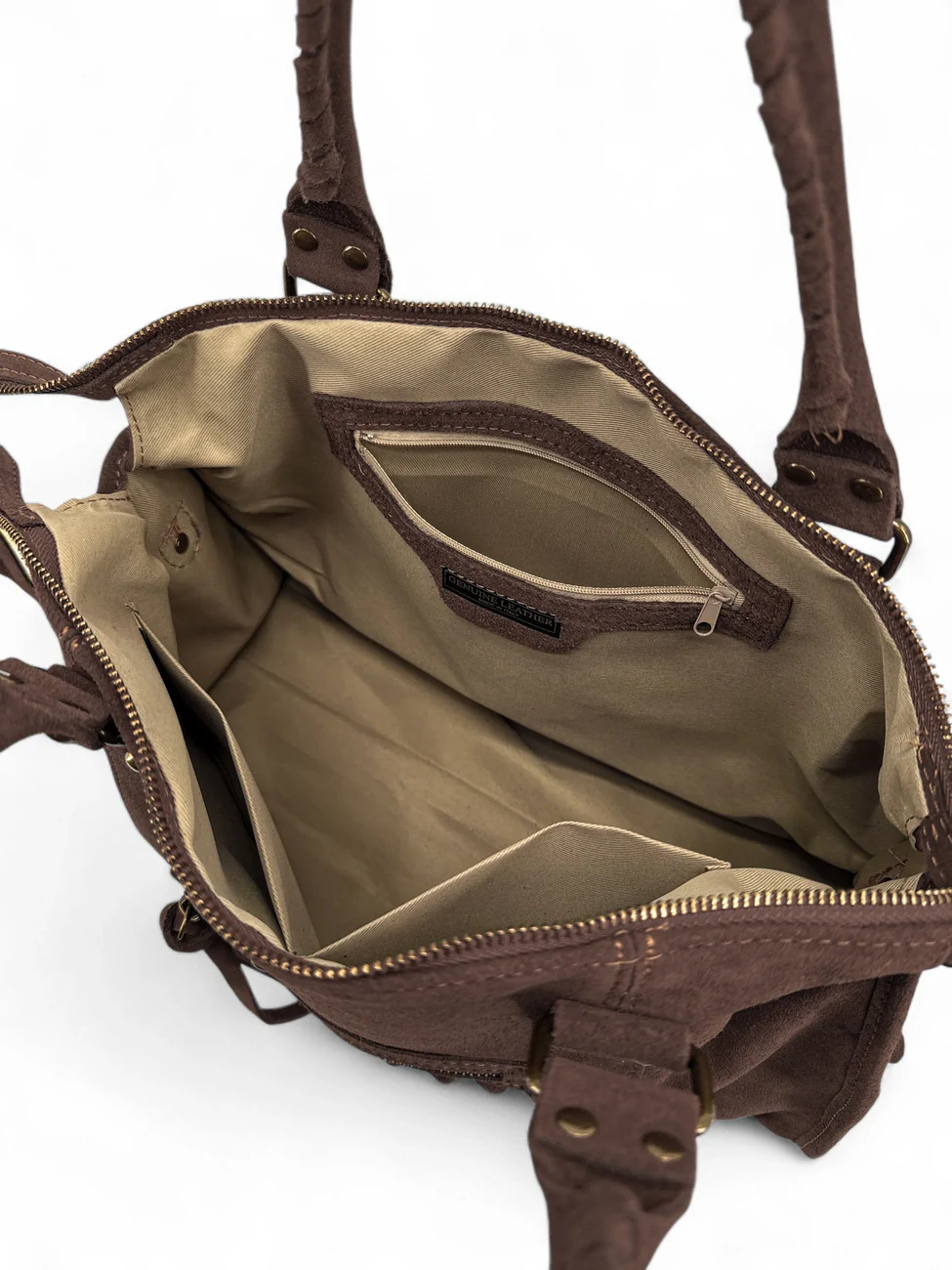 Sac à main en daim STORM SUEDE Chocolat - Image 9