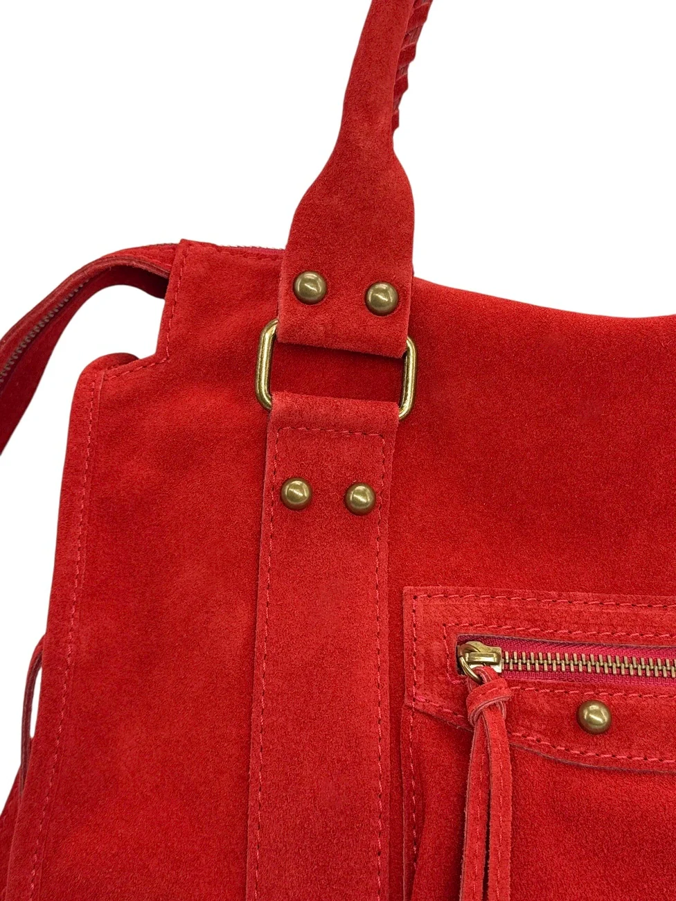 Sac à main en daim STORM SUEDE Rouge garance - Image 5
