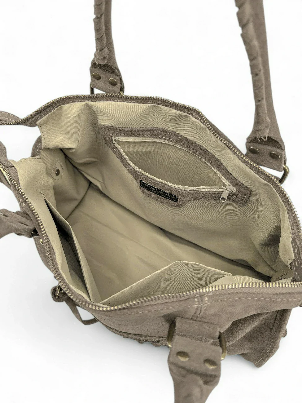 Sac à main en daim STORM SUEDE Taupe - Image 5
