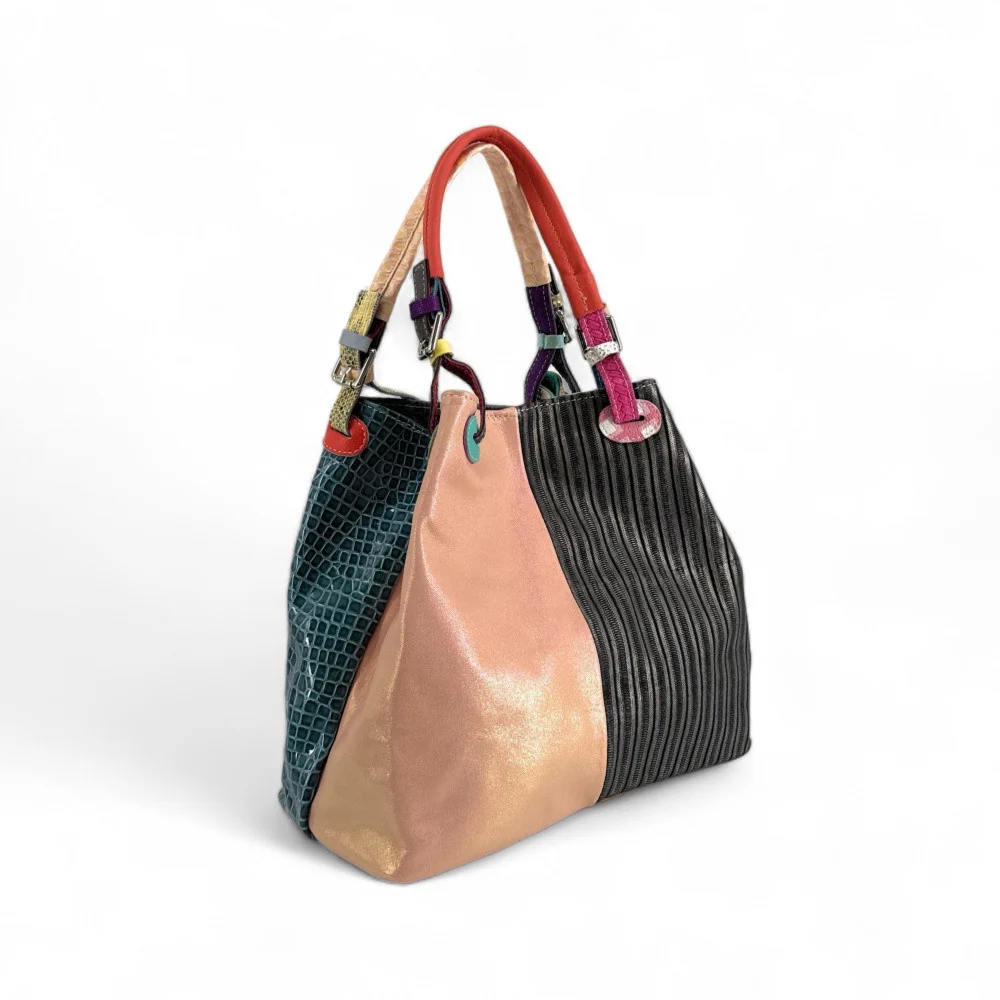 Sac à main trapèze en cuir à motifs UNIQ AKIRA 02 Multicolore - Image 5