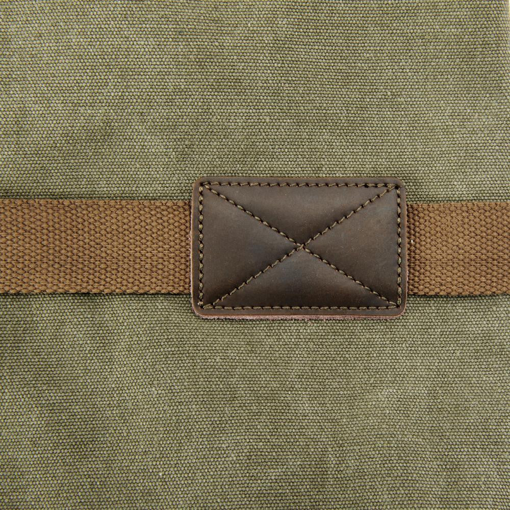 Sac week-end en toile et cuir brut HAO Vert intense - Image 4