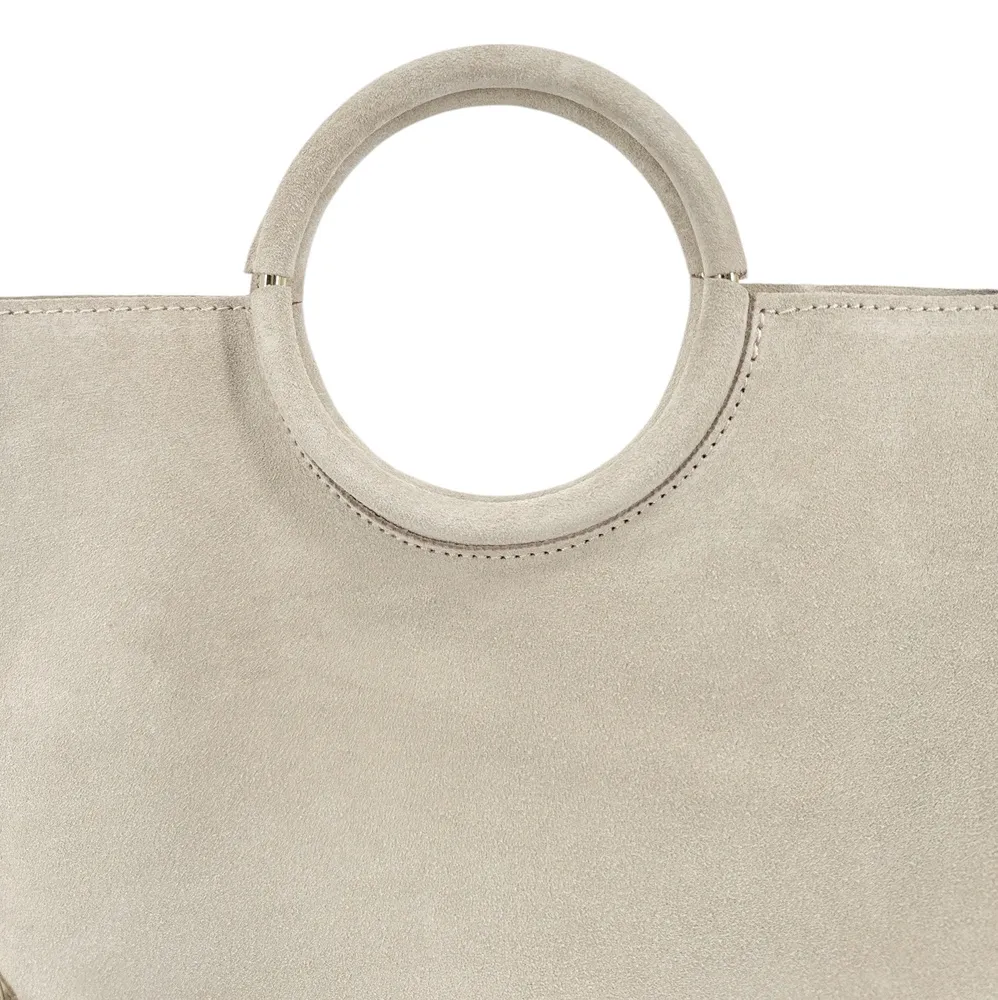 Sac à main en daim CHARLOTTE Beige crème - Image 8
