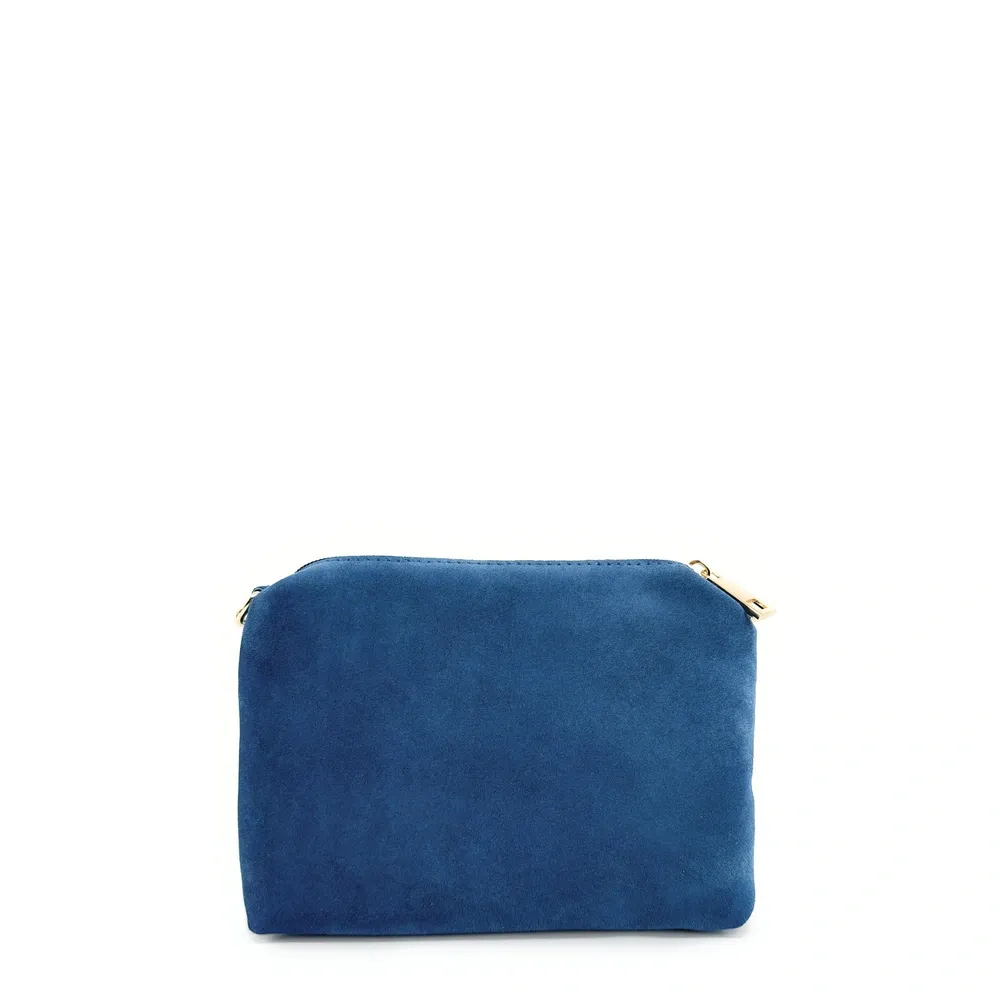 Sac à main en daim CHARLOTTE Bleu denim - Image 6