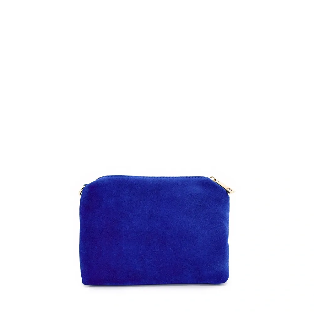 Sac à main en daim CHARLOTTE Bleu roi - Image 5