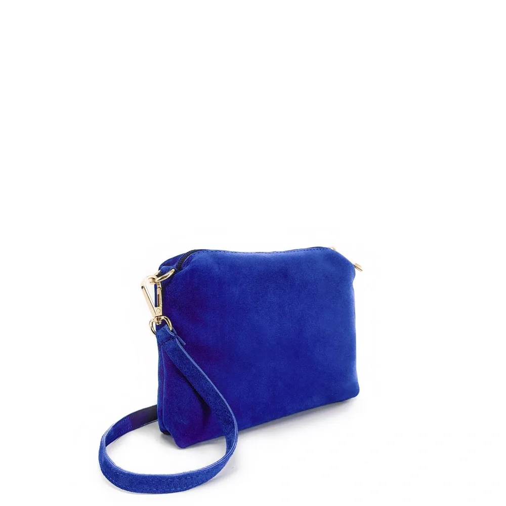 Sac à main en daim CHARLOTTE Bleu roi - Image 6