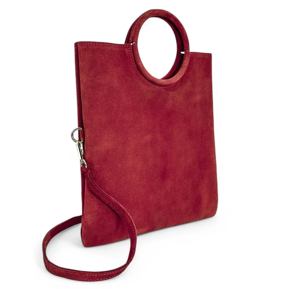 Sac à main en daim CHARLOTTE Framboise - Image 2