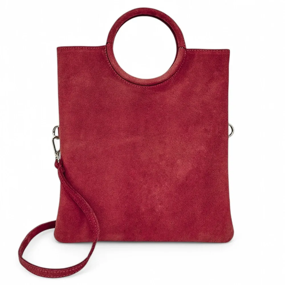 Sac à main en daim CHARLOTTE Framboise - Image 3