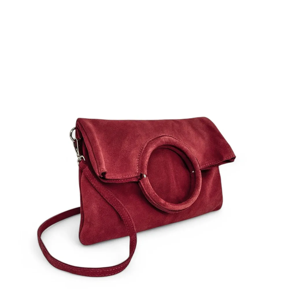 Sac à main en daim CHARLOTTE Framboise - Image 5