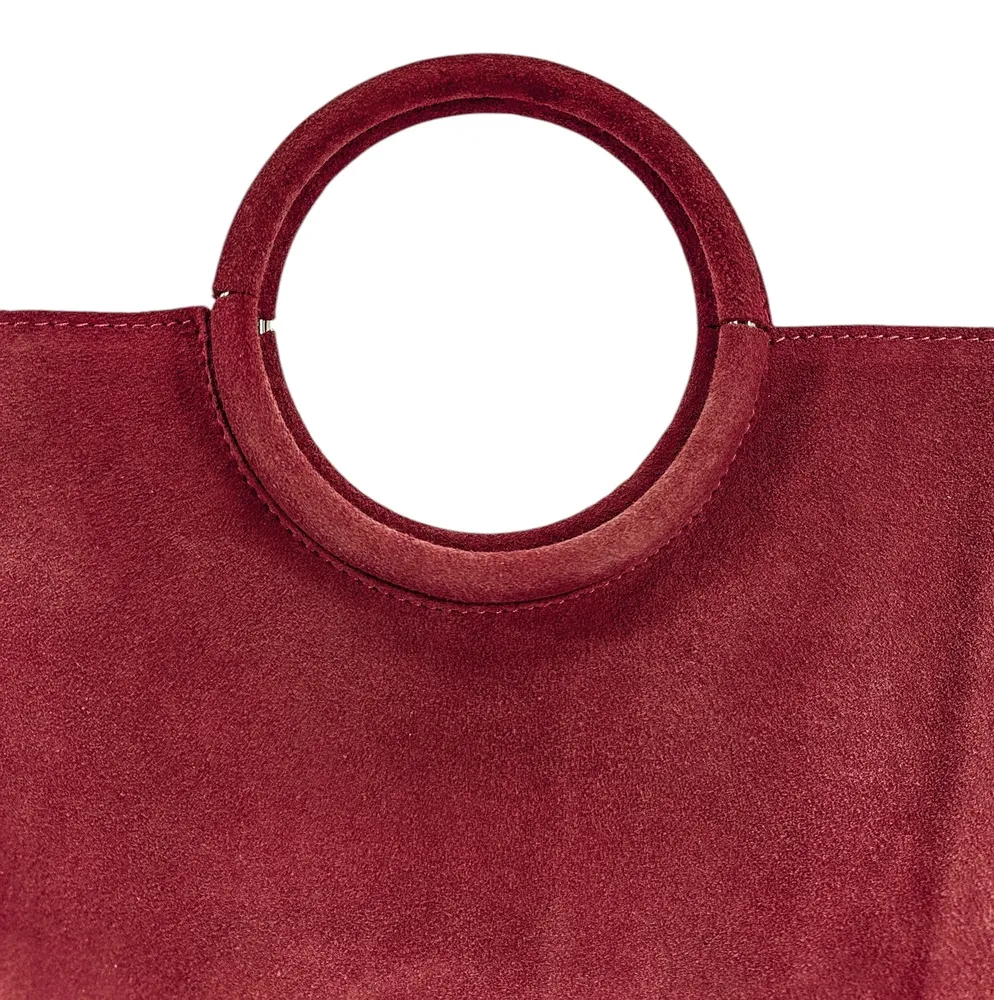 Sac à main en daim CHARLOTTE Framboise - Image 8