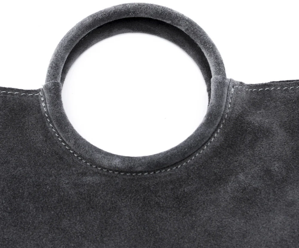 Sac à main en daim CHARLOTTE Gris foncé - Image 4