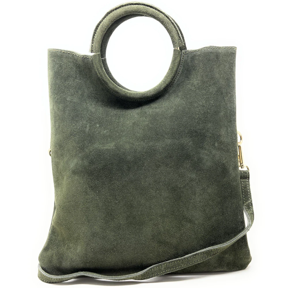 Sac à main en daim CHARLOTTE Kaki